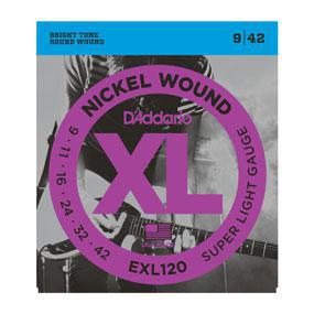 D'addario EXL120 Nickel Wound, Super Light, 09-42 - British Audio