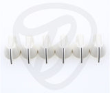 Genuine Fender Chicken Head Pointed Amplifier/Amp Control Knobs, Set of 6, White - British Audio